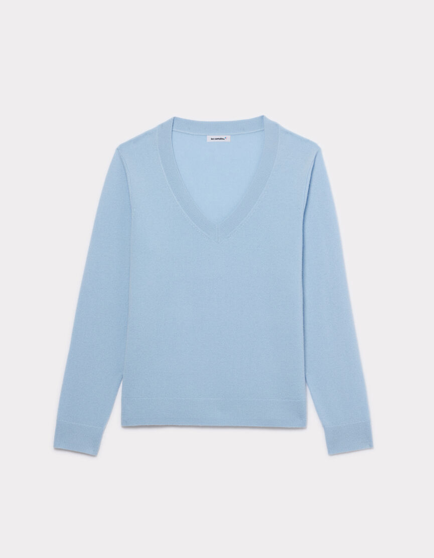 Pull Brunello Cucinelli 100% Cachemire Bleu Ciel - Taille M, Occasion Très Bon état