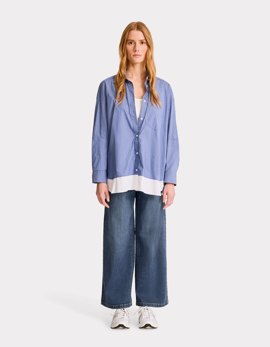 Jean large longeur cheville - bleu