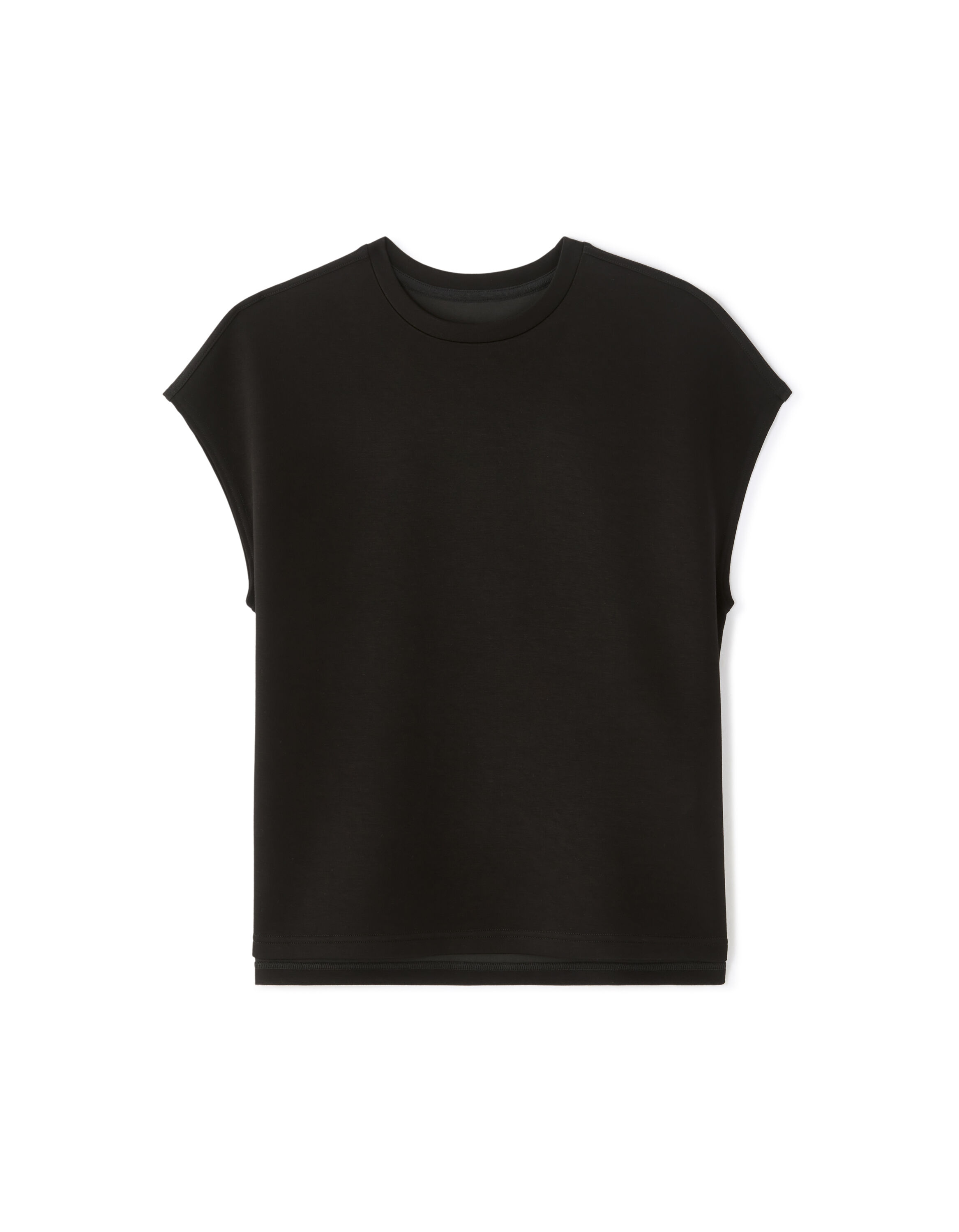 Sleeveless Regular Fit T-shirt - Black | celio women