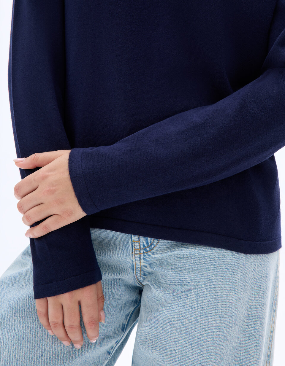 Sweat Col Rond Community Clothing – Femme, Taille 20-22, Bleu Marine, 100% Coton