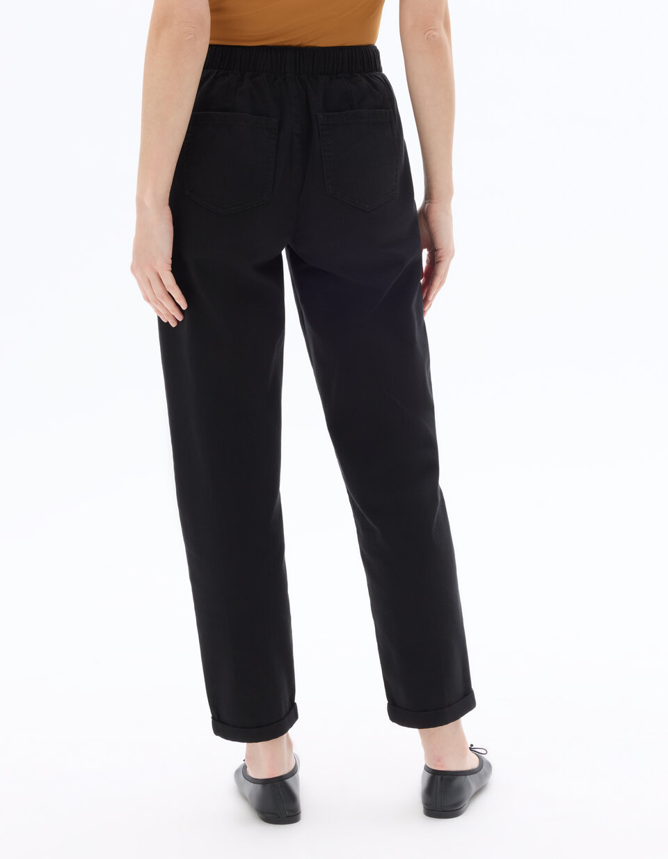 Pantalon Femme Stretch Slim Taille haute élastiquée Business Casual Doux Couleur unie Beige