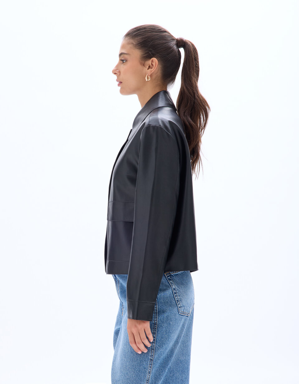 Blouson Femme Camaïeu - Coupe Asymétrique - Taille 38 - Gris - Occasion Très Bon État