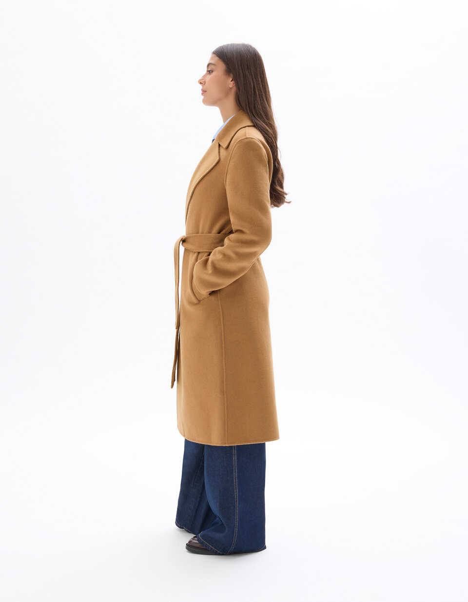 Manteau Trench En Cuir Peau De Mouton Pour Homme - Coupe Slim - Ceinturé - Toutes Saisons