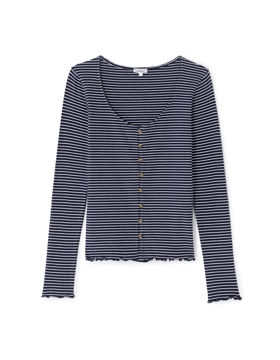 T-shirt en maille côtelée rayée marine celio be camaïeu