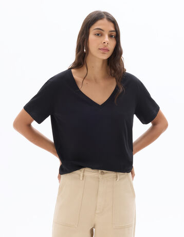 Haut Femme Velours Noir Camaïeu Taille M - Manches Longues - Occasion Très Bon état