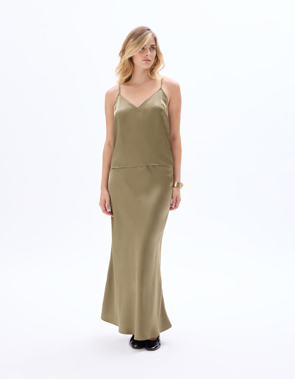 Jupe En Satin De Soie Verte RENATO NUCCI - Taille 38 - Neuve Avec Étiquettes - Valeur 243€