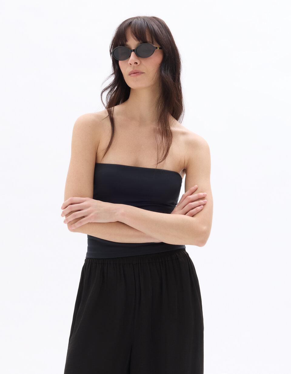 Haut bustier à volants - Femme | MANGO Canada
