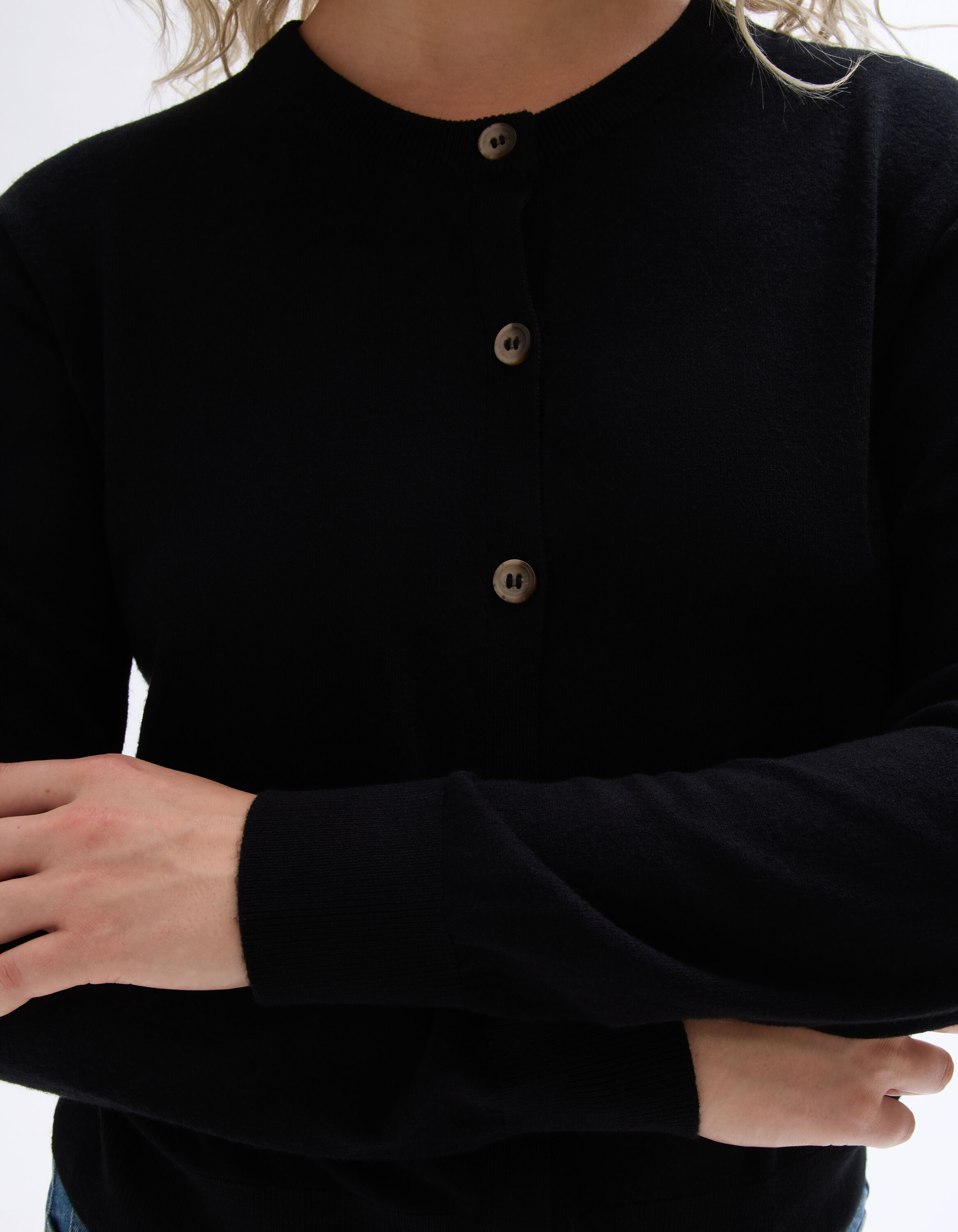 Gilet Noir En Laine Camaïeu, Taille 2, Occasion Très Bon état – Basique Chaud Et Facile à Porter