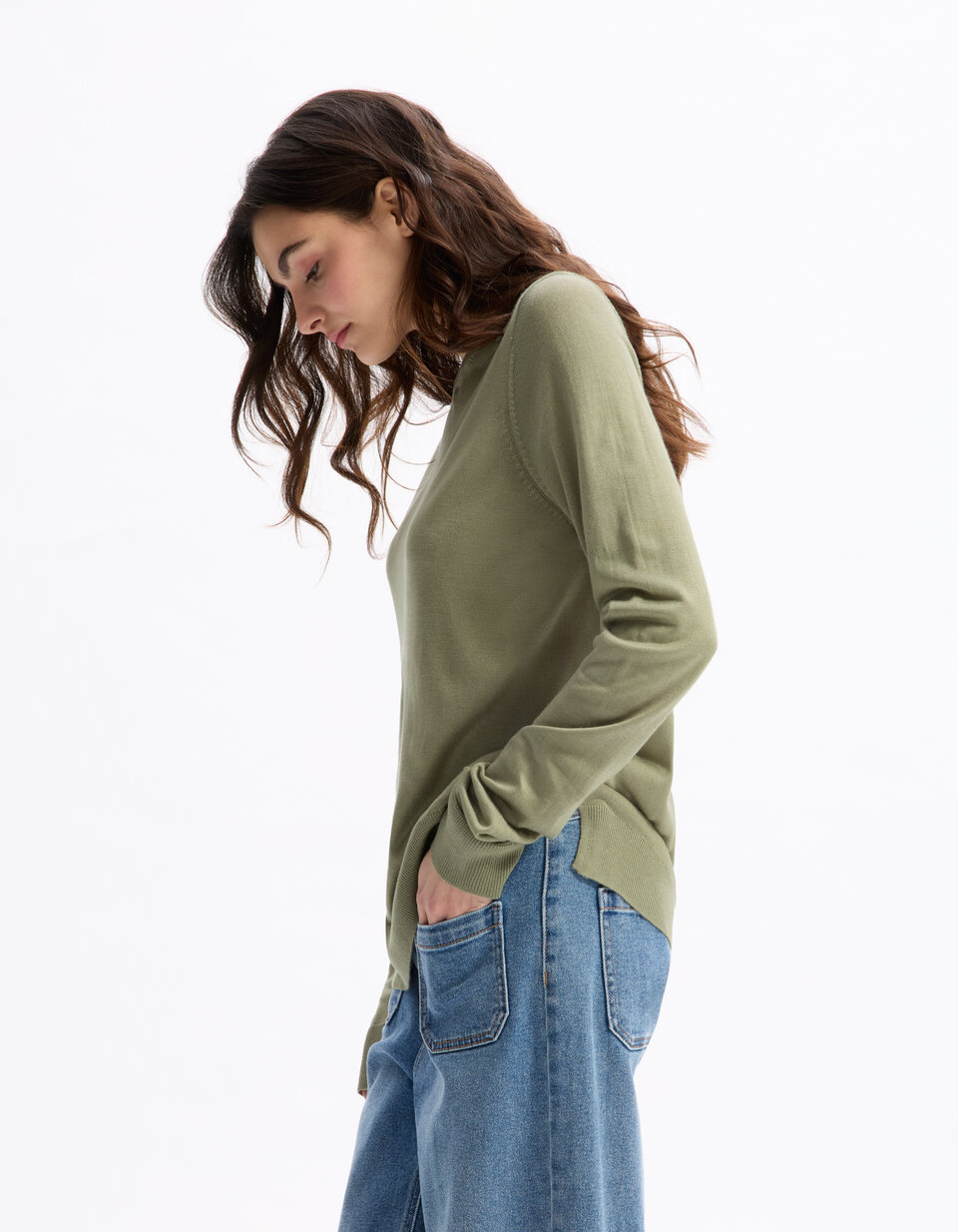 Blouse Manches Longues Camaïeu Noir/vert - Taille 36/38 (M), Neuve Sans étiquettes