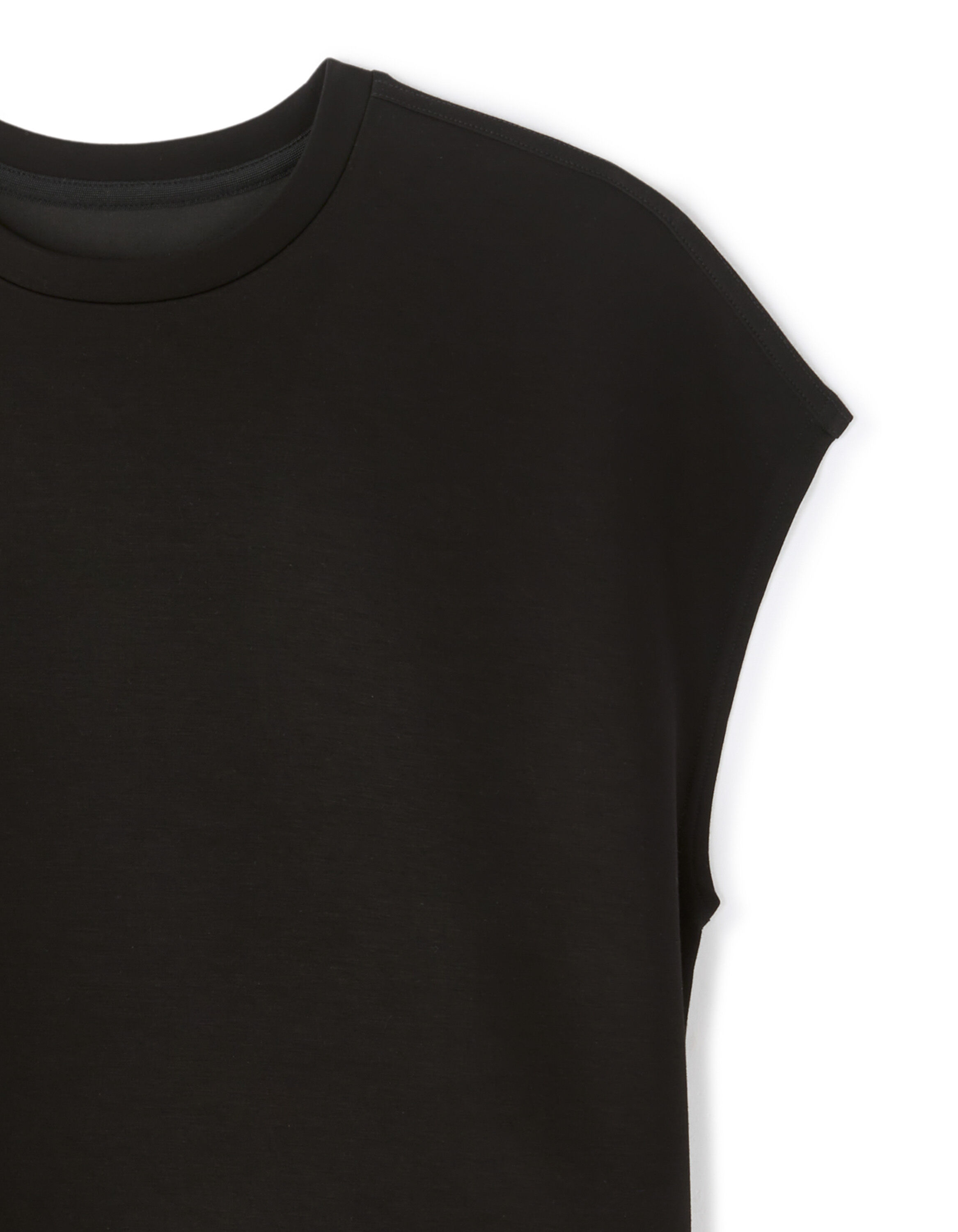 Sleeveless Regular Fit T-shirt - Black | celio women