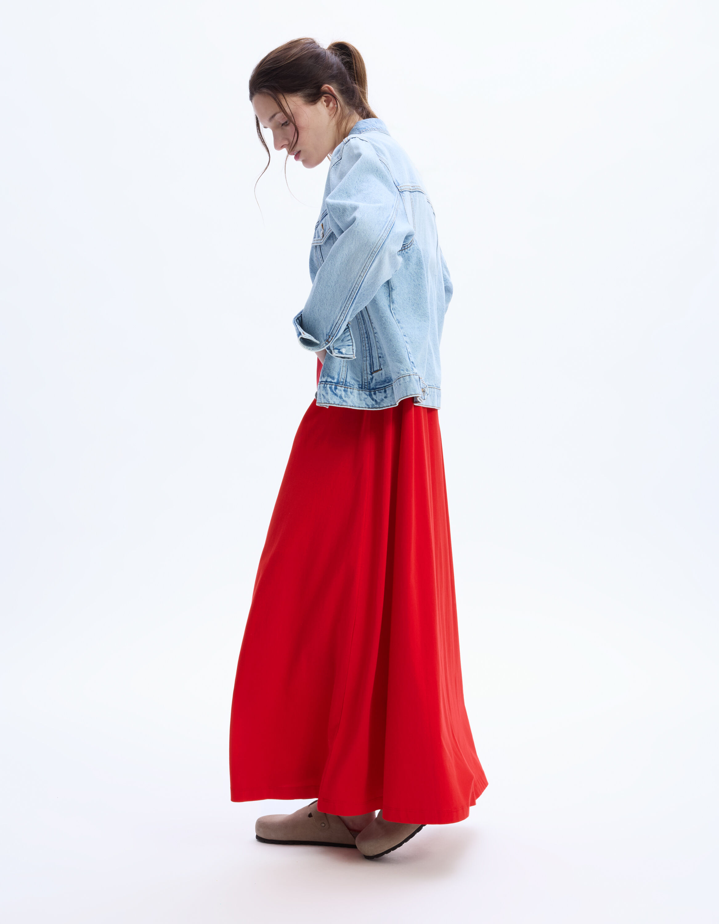 Robe Camaïeu Rouge - Taille 34-36 (S) - Satin/coton - Occasion Très Bon état