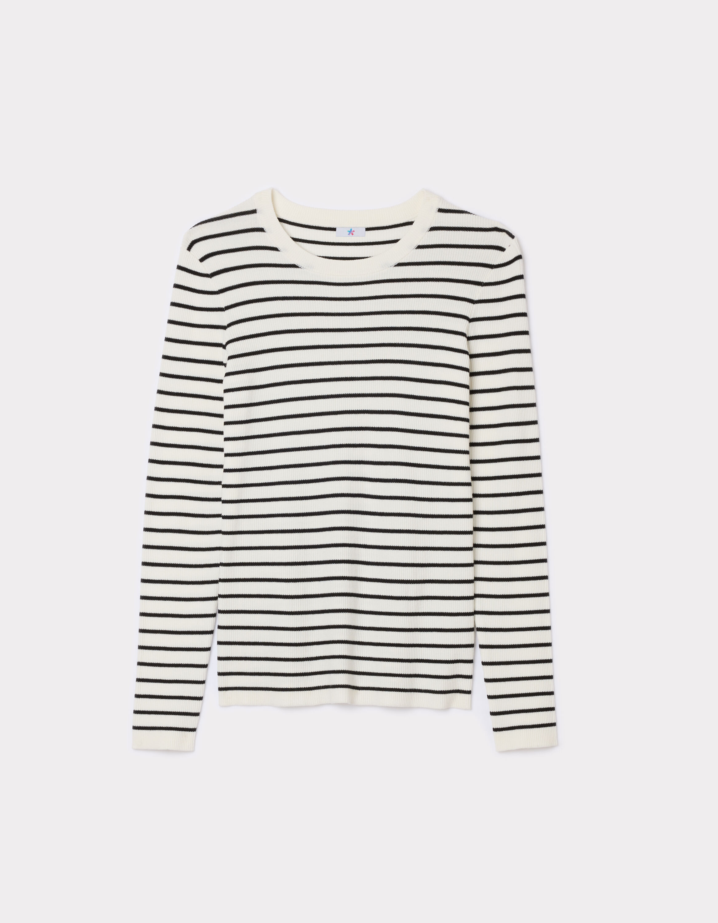 Pull cotele a rayures noir celio be camaieu