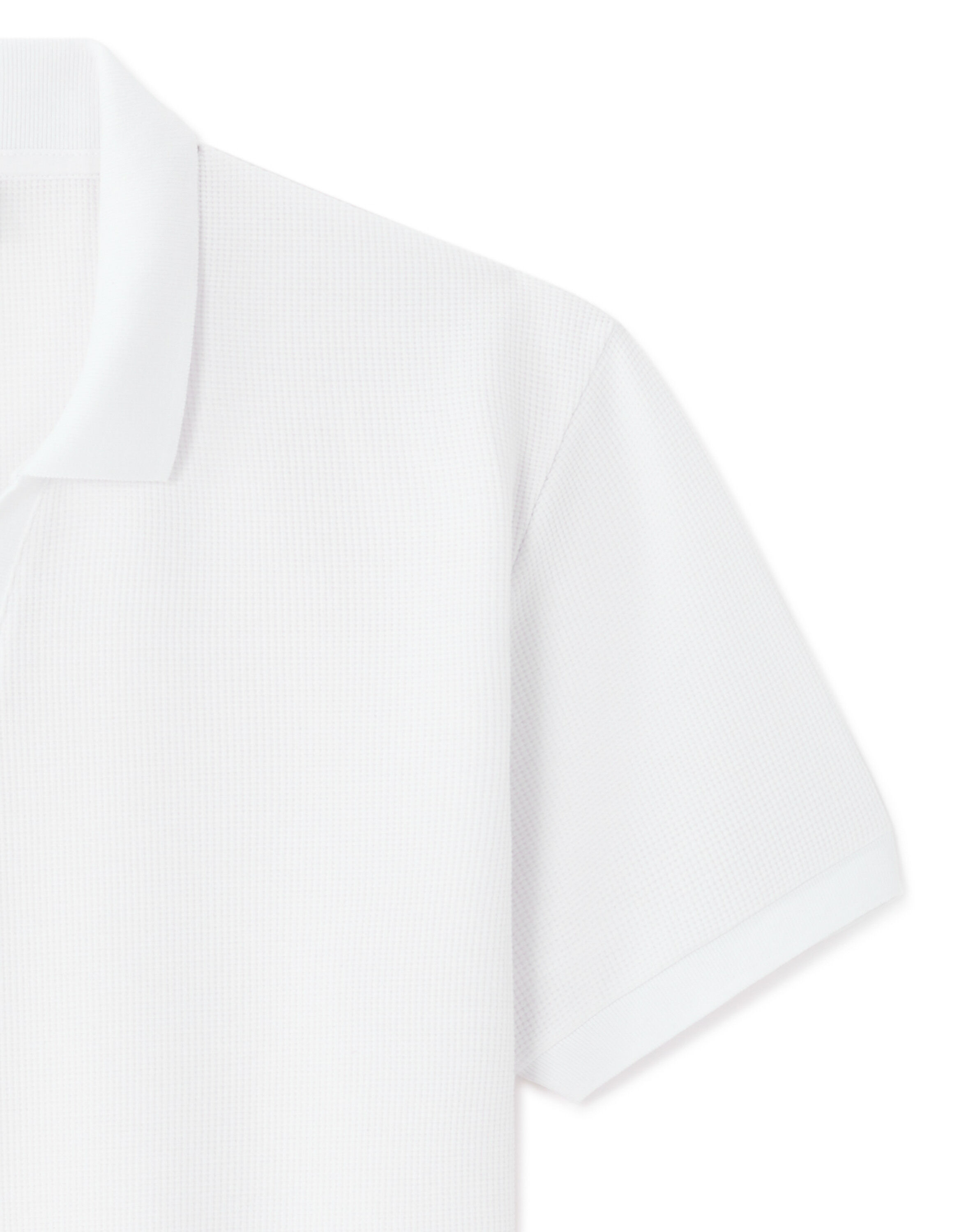 Regular Fit Waffle Knit Polo - White | celio be normal