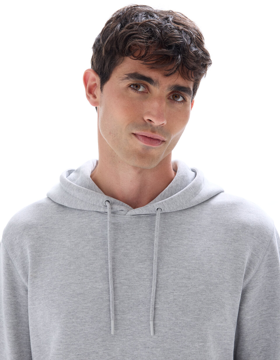 Sweat regular à capuche en coton mélangé - gris Sweat regular à capuche en coton mélangé - gris