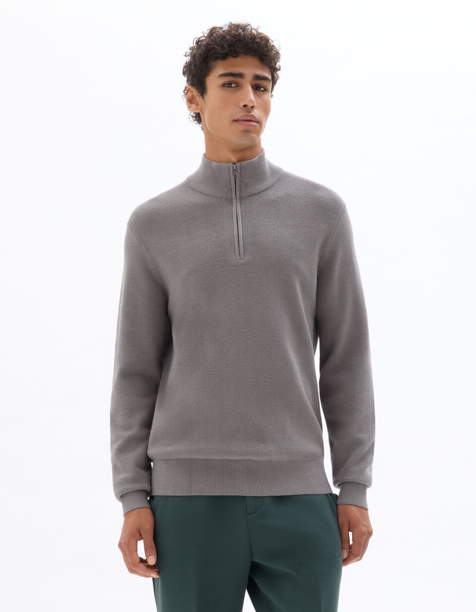 PULL C.P COMPANY ZIPPE LAINE GRIS N402A-925