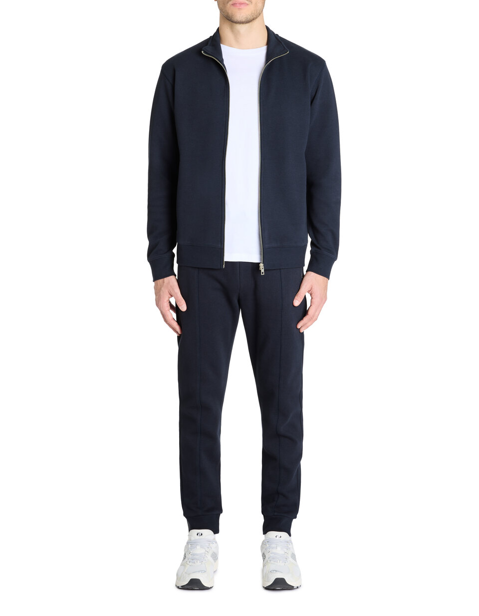 Veste zipp?�e col montant regular coton m?�lang?� - marine | celio be normal