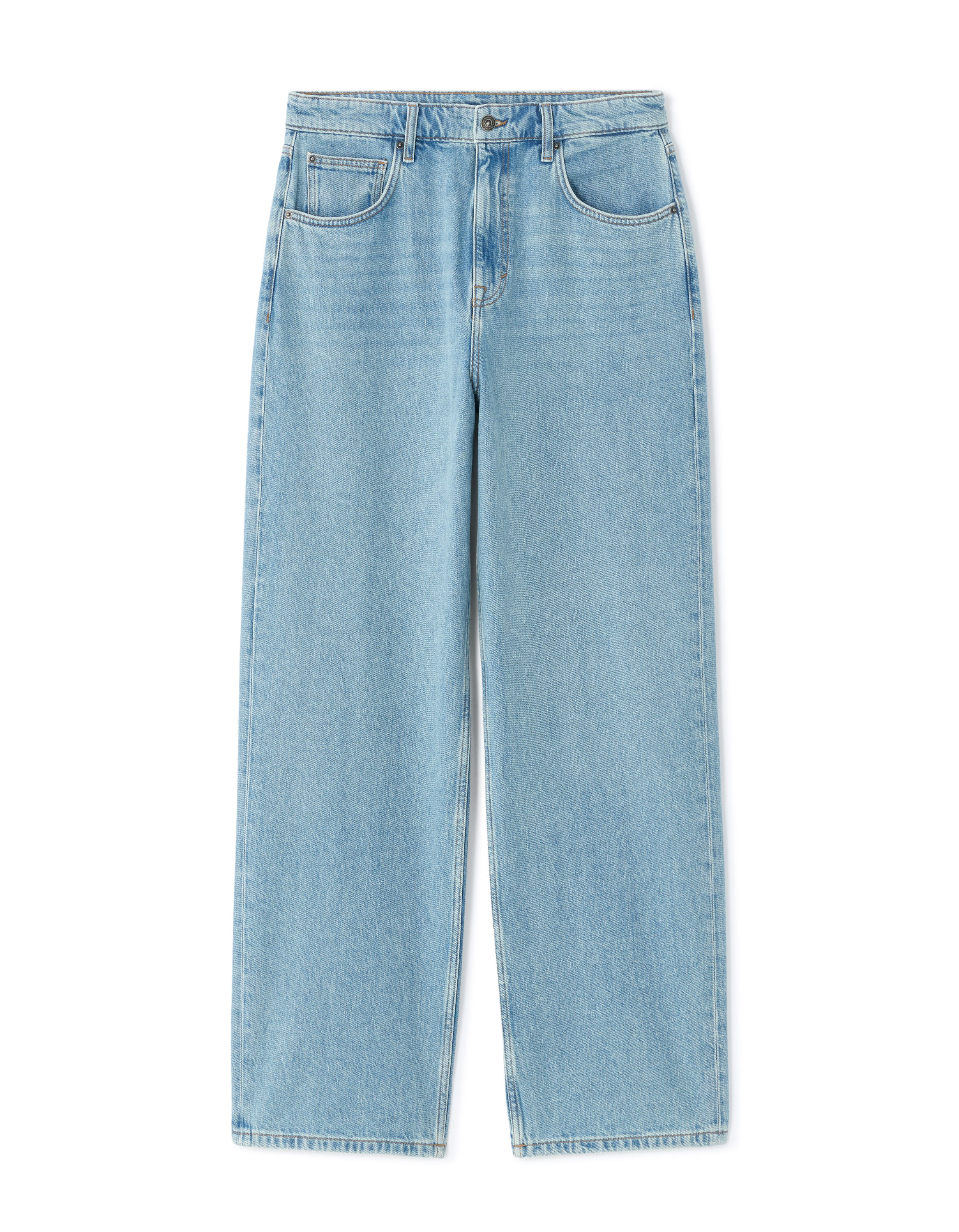 Jean baggy 100% coton - bleu clair
