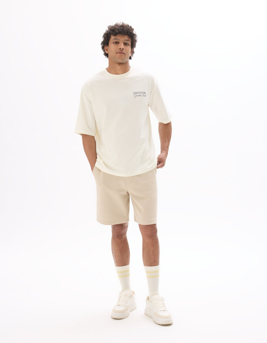 Solid Tamp Short En Sweat Bermuda Jogging Pantalon Court
