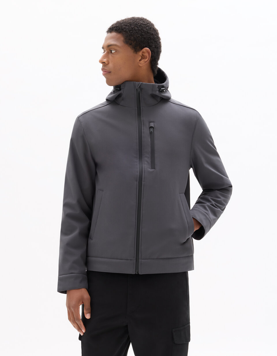 Veste Softshell OEX - Gris - Taille S - Capuche, Fermeture éclair - Occasion