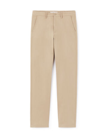 Pantalon chino straight en coton stretch - beige