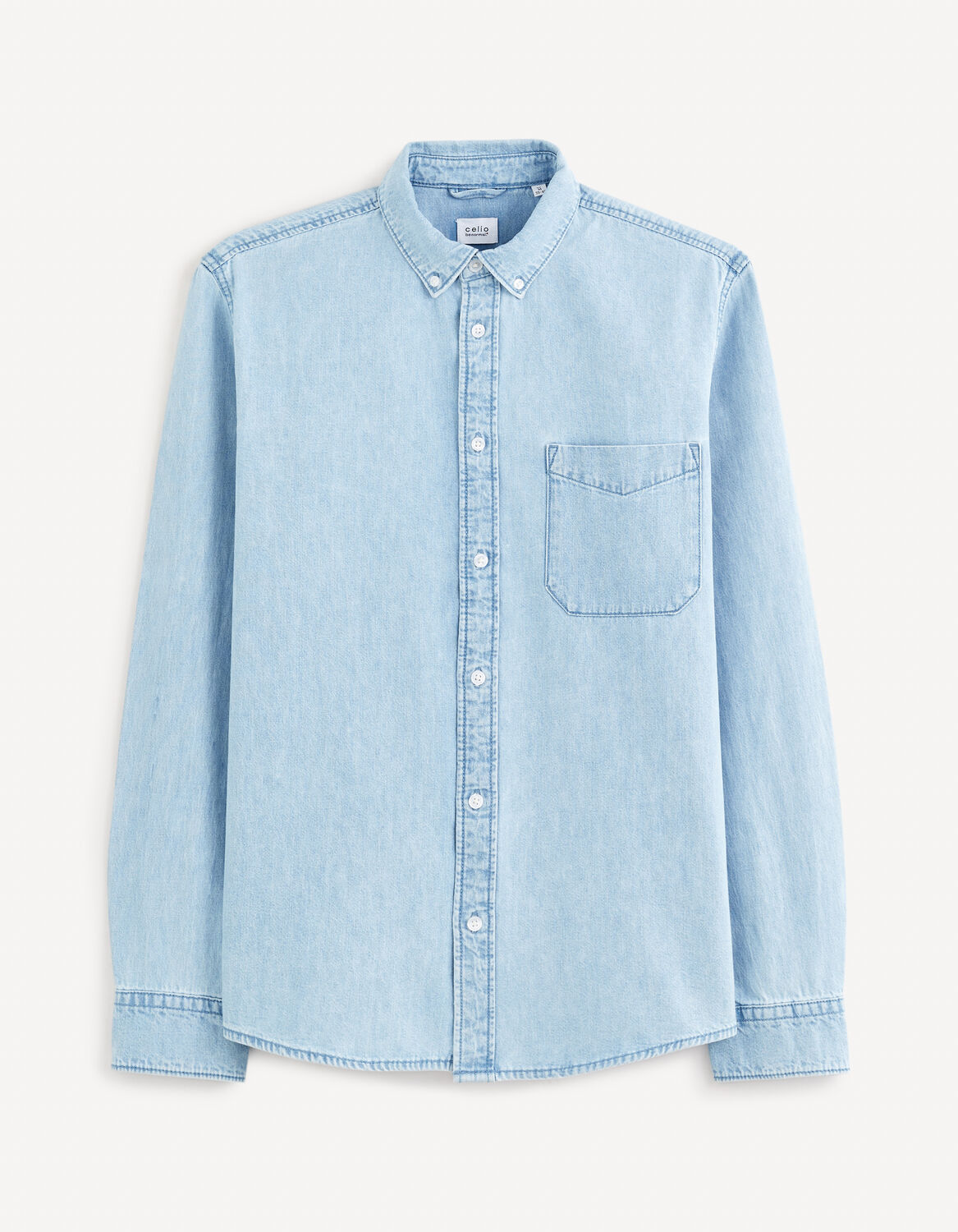 chemise en jean regular 100% coton - bleu