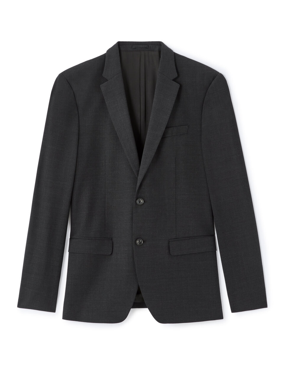 Veste de costume regular en laine mélangée gris foncé