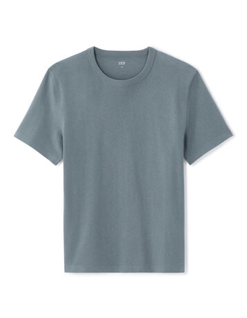 T-shirt boxy col rond - gris