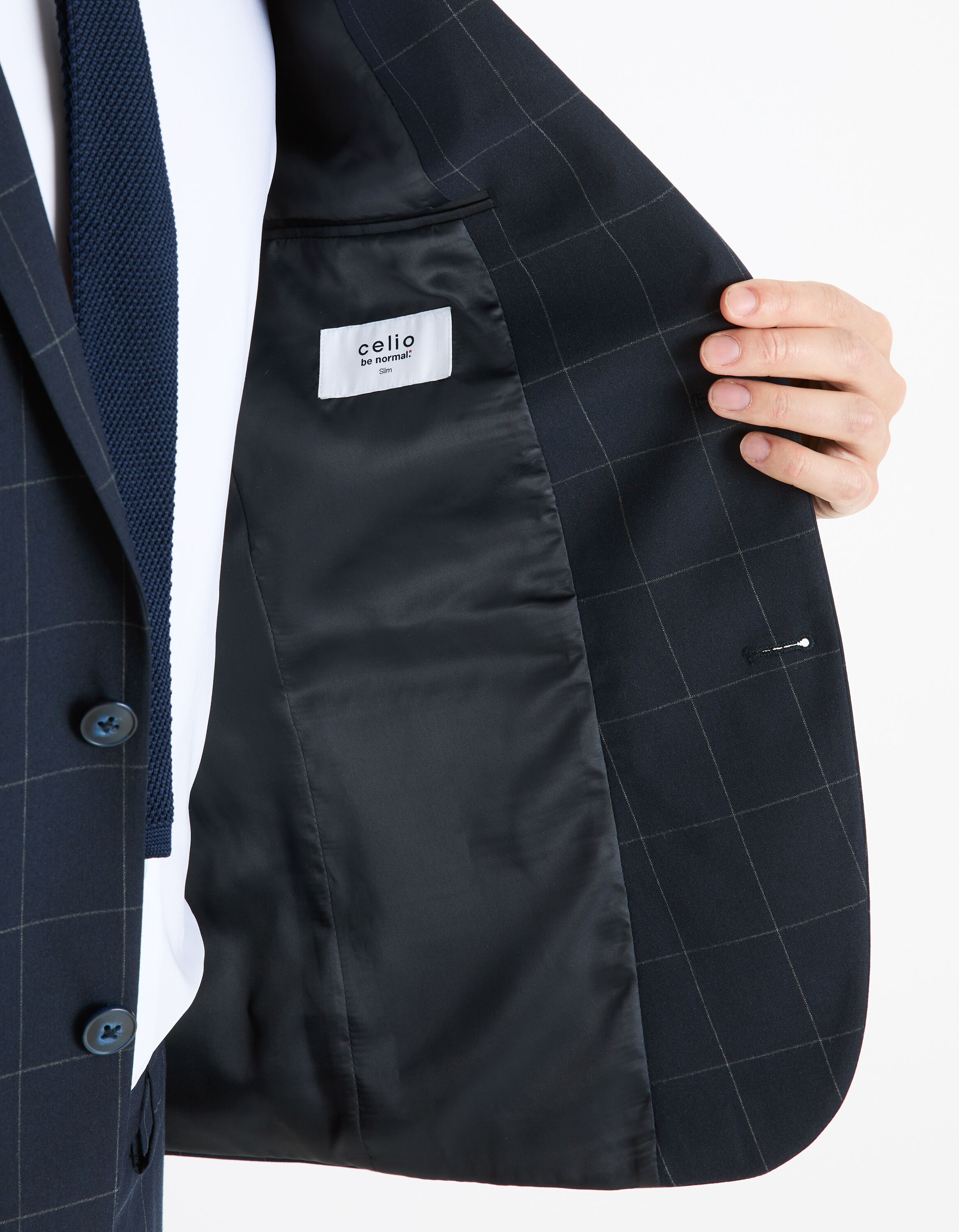 Veste de costume slim marine celio be normal