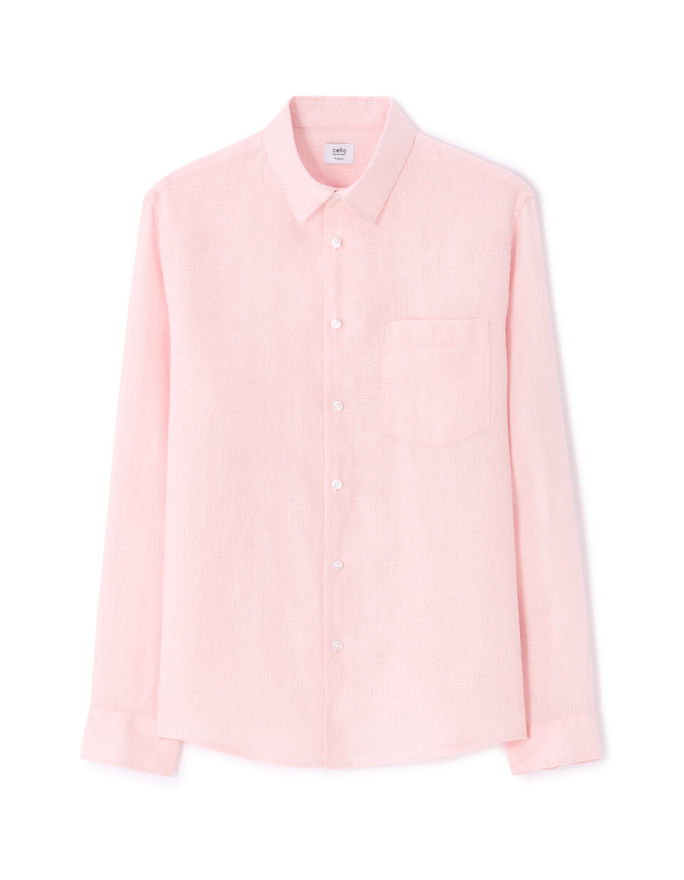 Chemise regular casual 100% lin - rose | celio be normal