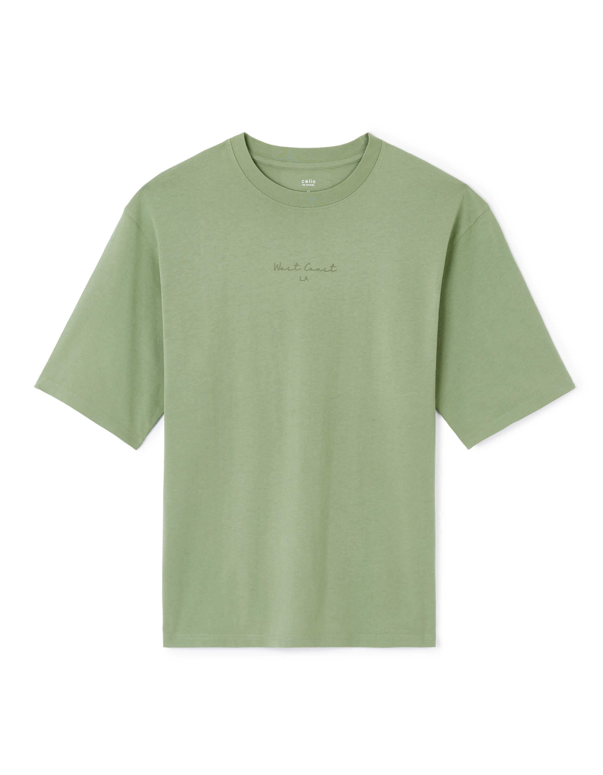 Camiseta de cuello redondo 100 algodon color caqui celio be normal