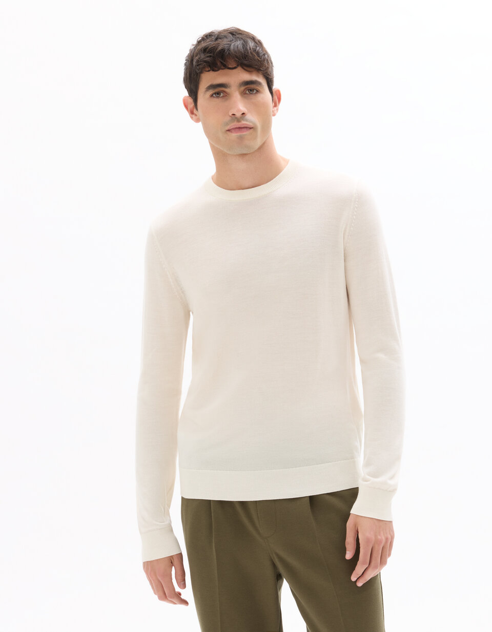 Pull J.CREW Col Rond Bordeaux 100% Laine - Patchs Cuir Sur Manches - Taille M - Occasion TB