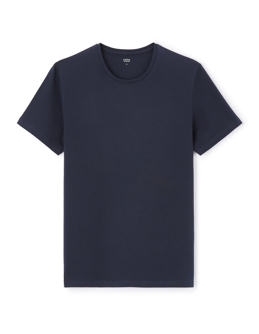 T-shirt slim col rond stretch - marine