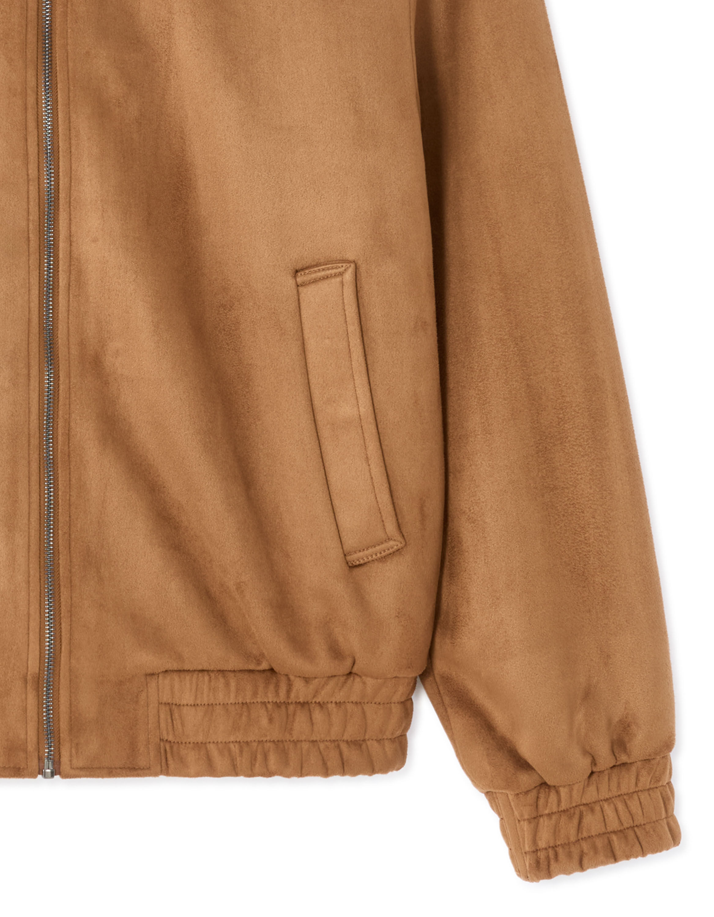 Camel Faux Suede Shirt Collar Jacket | celio be normal