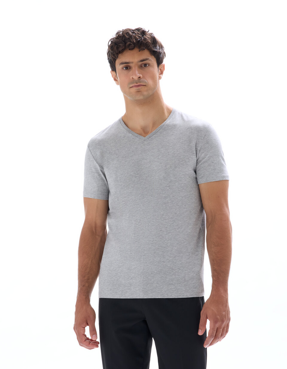 T-shirt Levi's® en coton anthracite chiné avec une coupe droite et un col rond LEVI'S® - CCV Mode