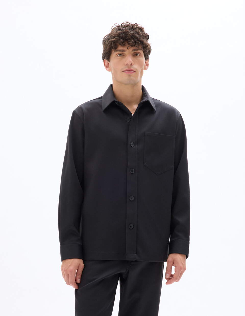Haut (blouse) Hermès Beta 140 - Soie Sergé Noir - Taille 34 - Neuve Avec étiquettes - Fabriqué En France