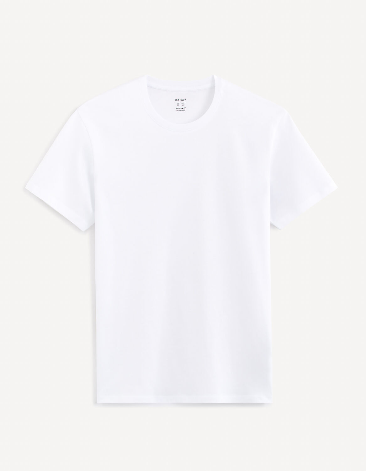 T-shirt homme col rond 100% coton - blanc - taille XS - celio