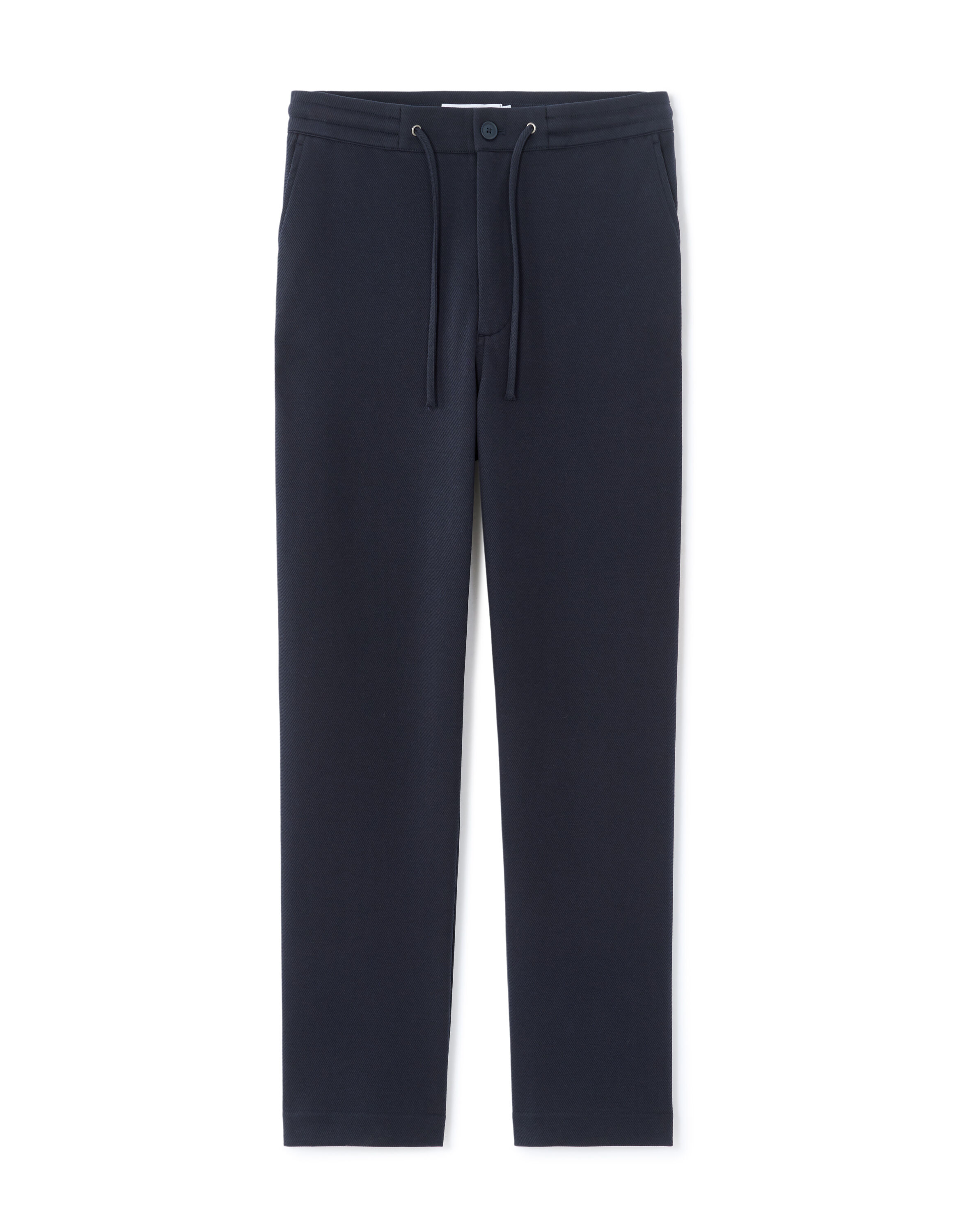 Straight Fit Stretch Cotton Twill Pants - Navy | celio be normal