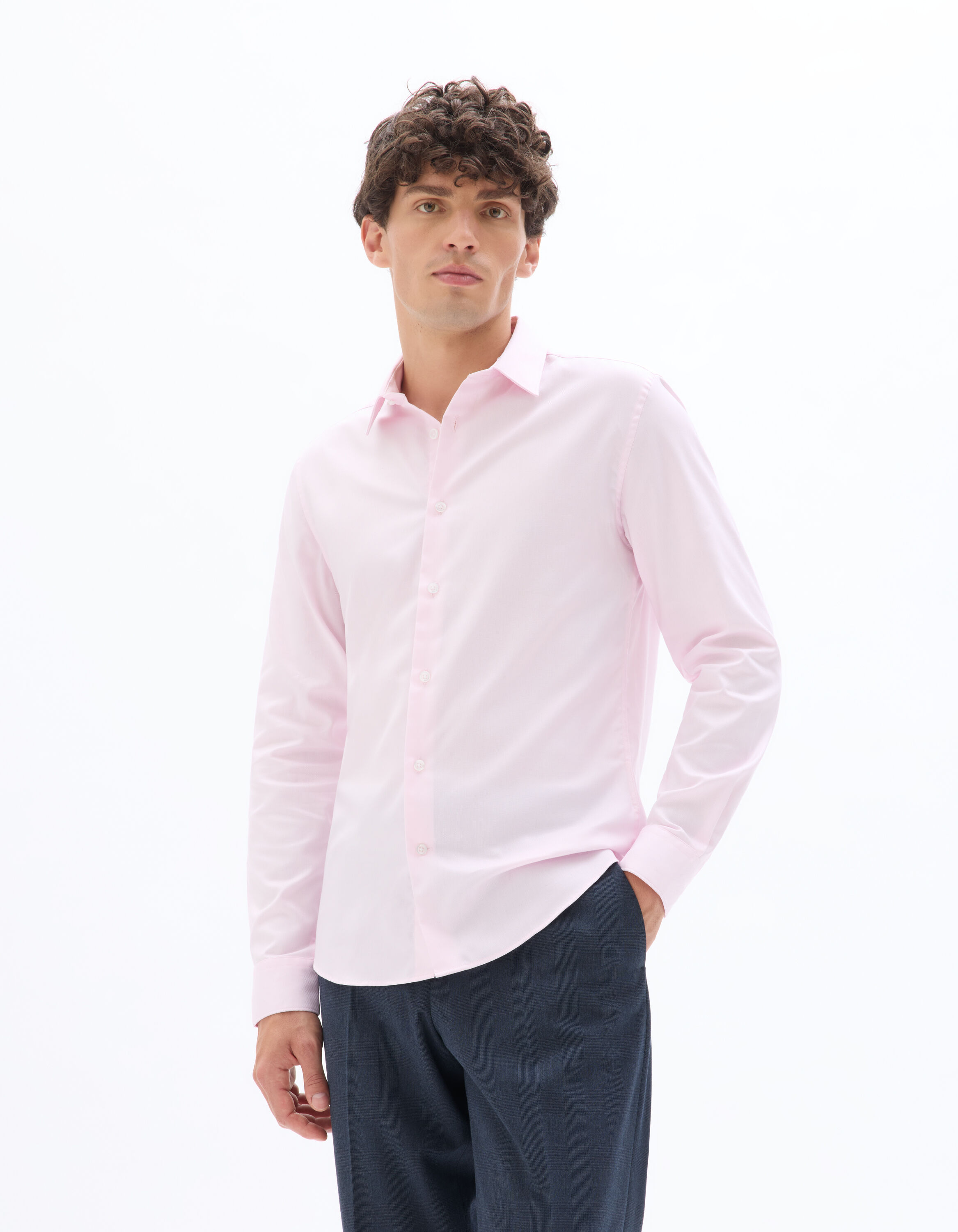 Slim royal oxford shirt - pink | celio be normal
