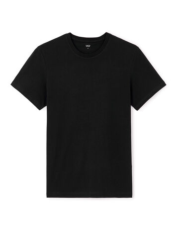T-shirt regular col rond 100% coton - noir
