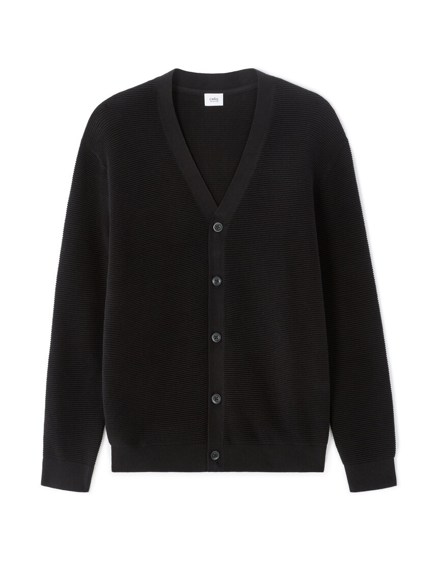 Cardigan Homme Doudoune Noir Laine - Taille S Regular - Neuf Avec étiquettes