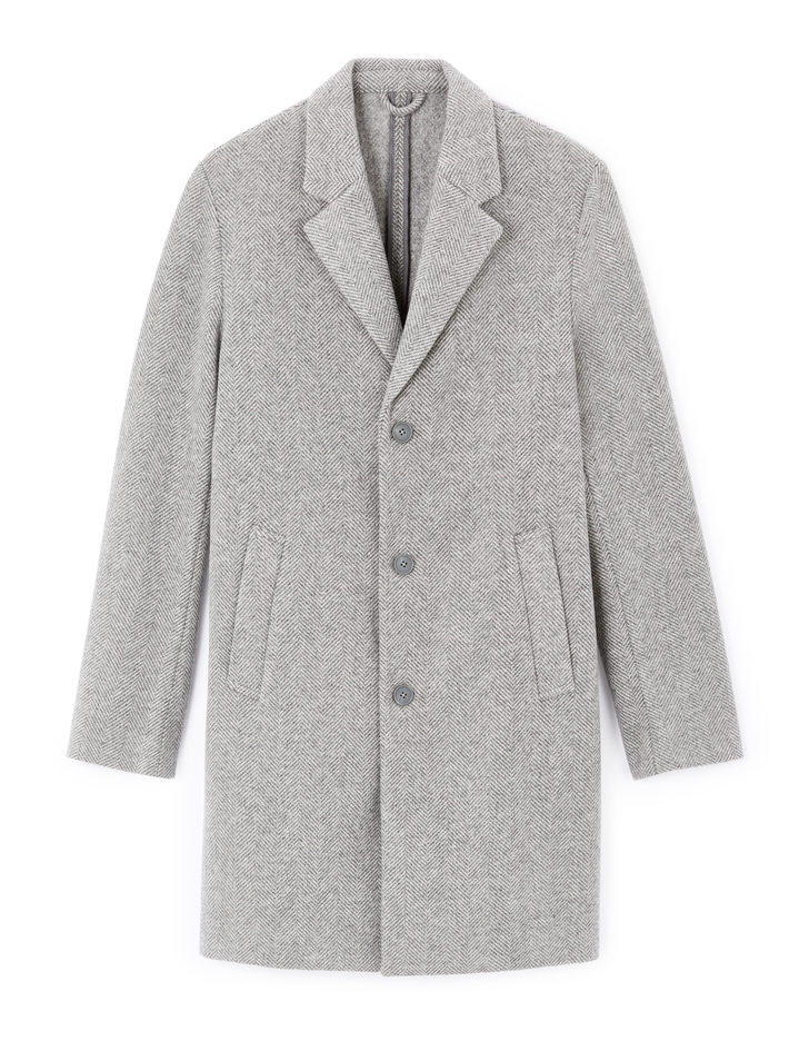 Manteau Blanc Homme Élégant 3/4 - Veste Longue Épaisse Hiver Avec Poches