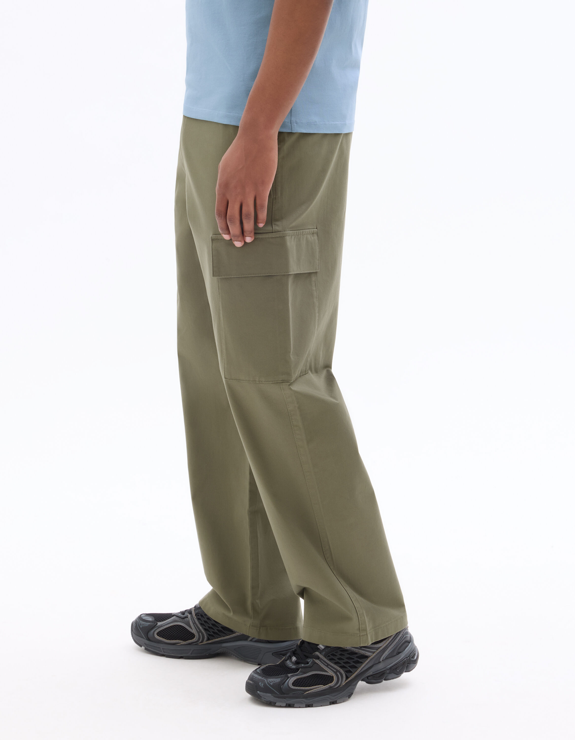 Baggy Stretch Cotton Cargo Pants - Khaki | celio be normal