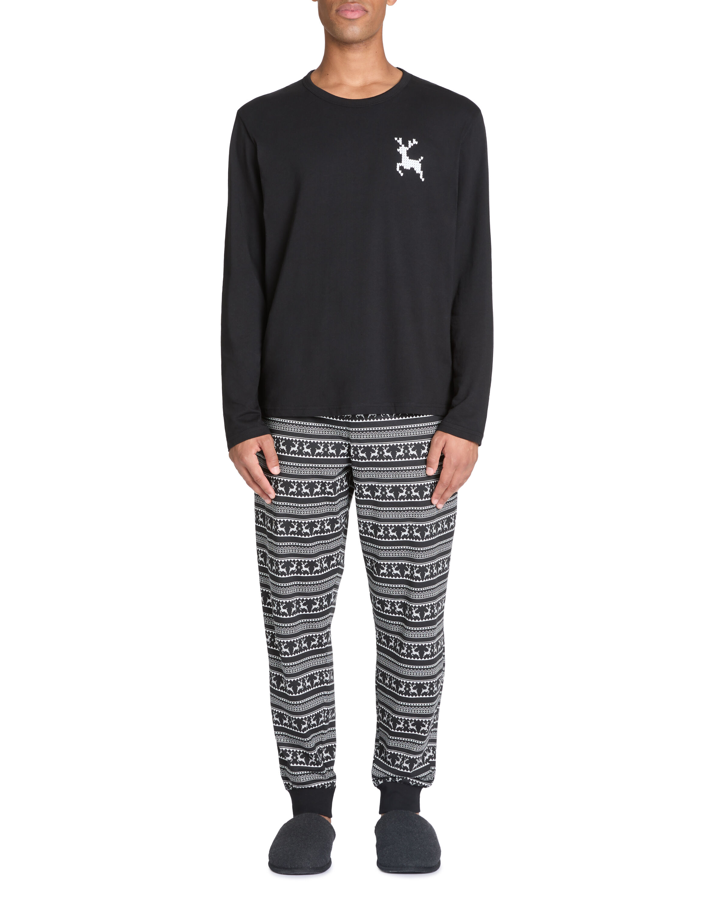 Pijama largo de algod n negro celio be normal