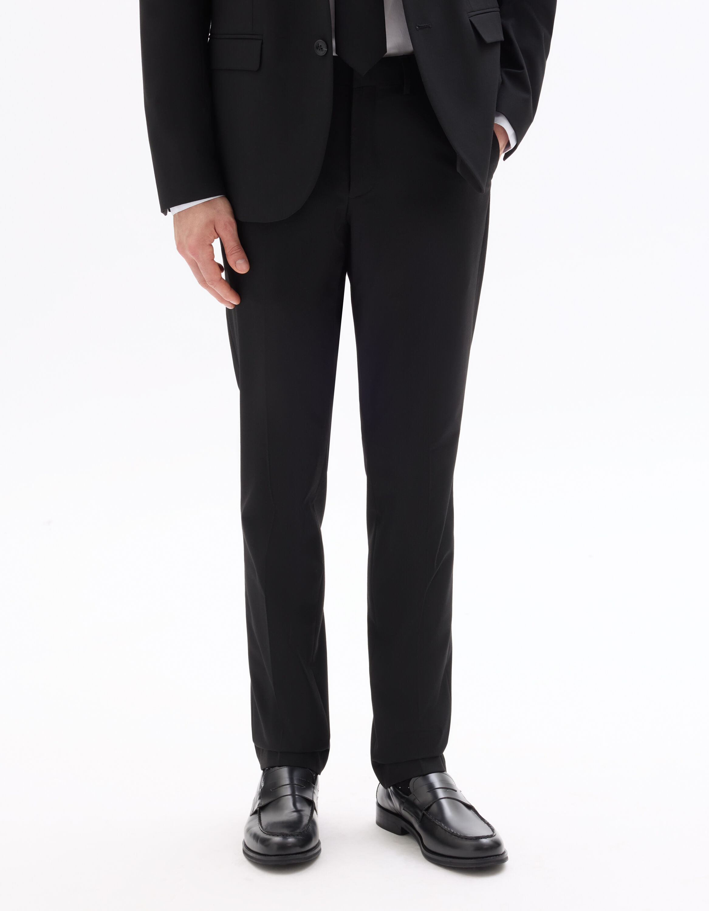 Slim Fit Bi-Stretch Suit Pants - Black | celio be normal