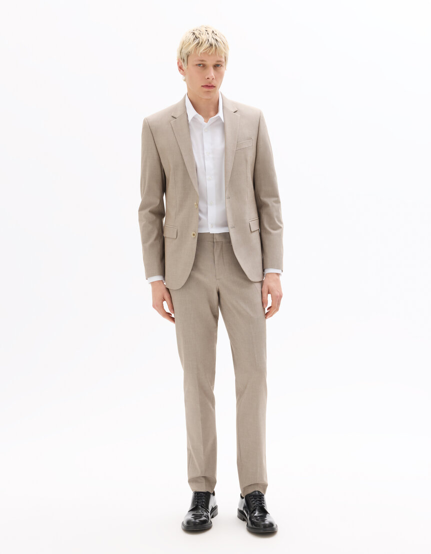 Veste Costume Oscar De La Renta Beige Taille 38R – Soie Et Laine