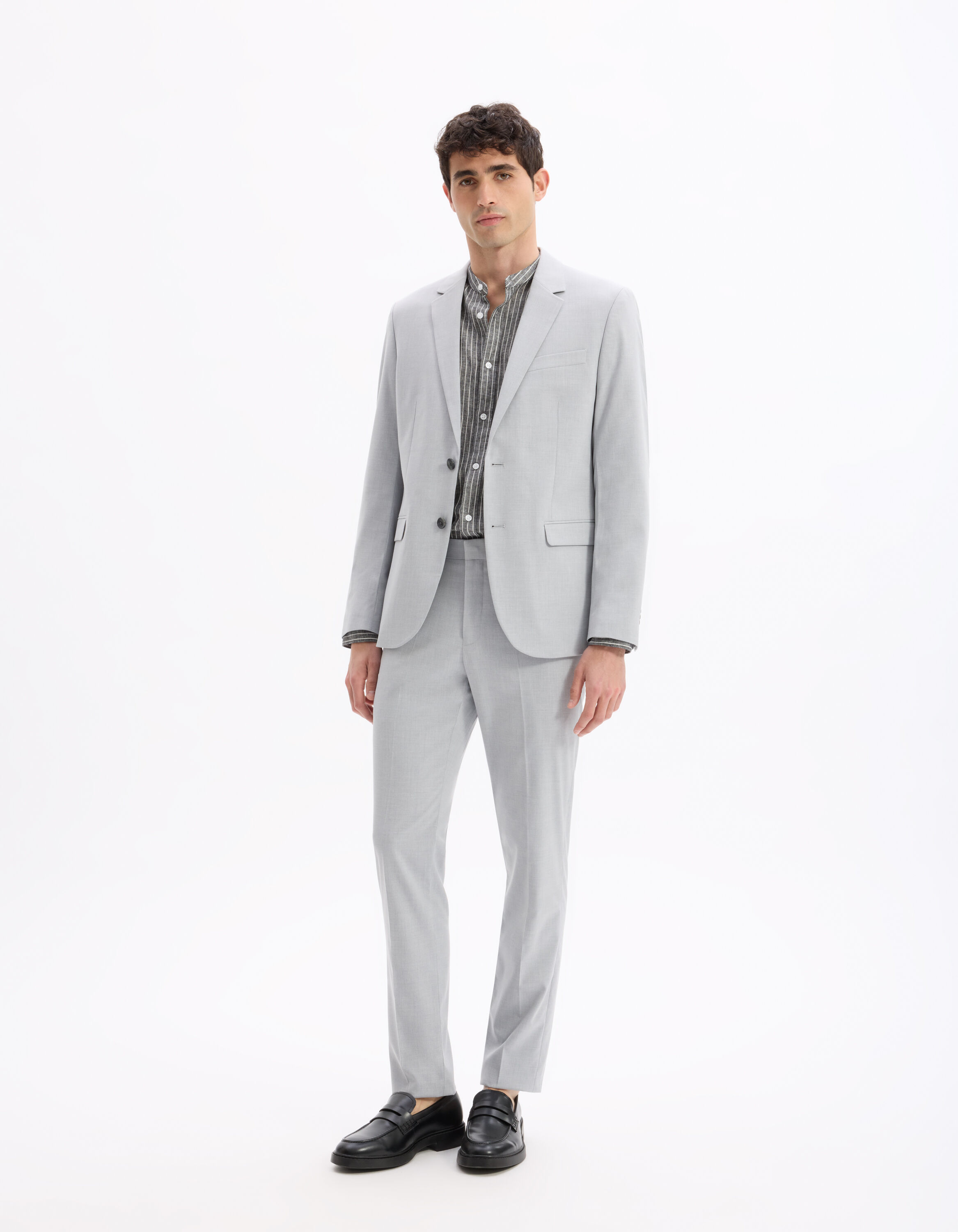 Veste de costume slim stretch gris clair