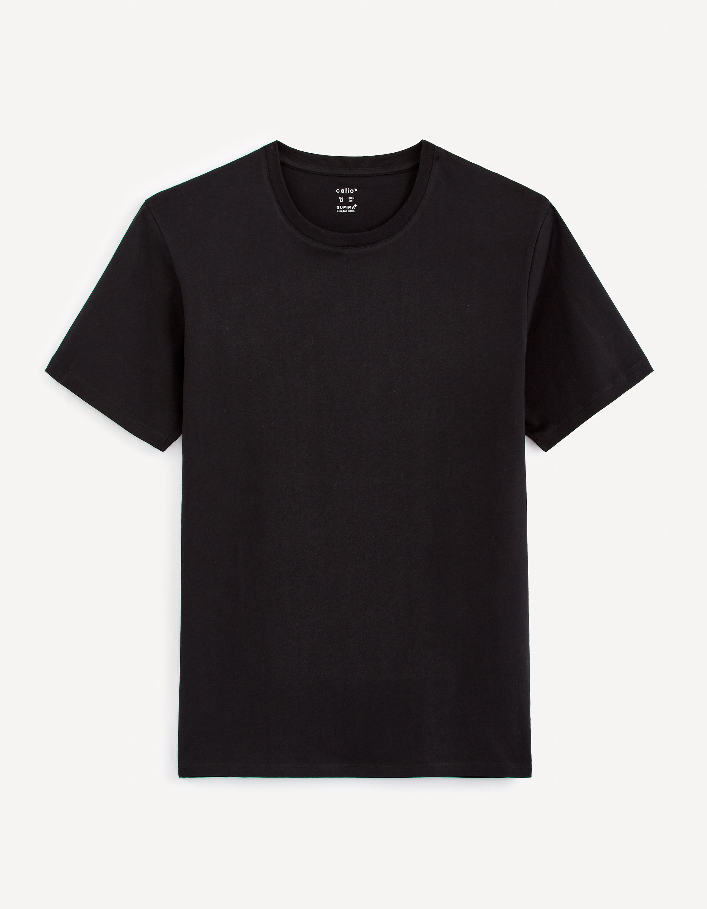 T-shirt col rond 100% coton - noir