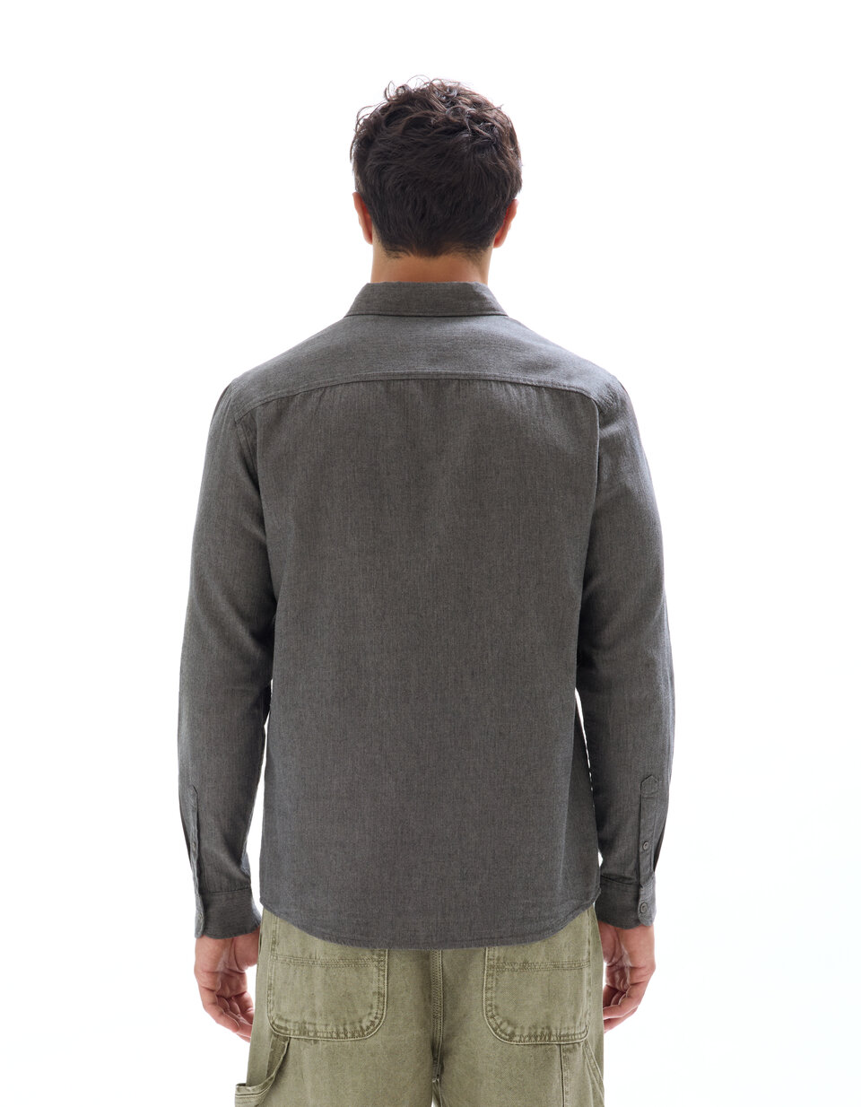Chemise Homme Journal Standard En Flanelle à Carreaux - Taille M, Grise, Occasion