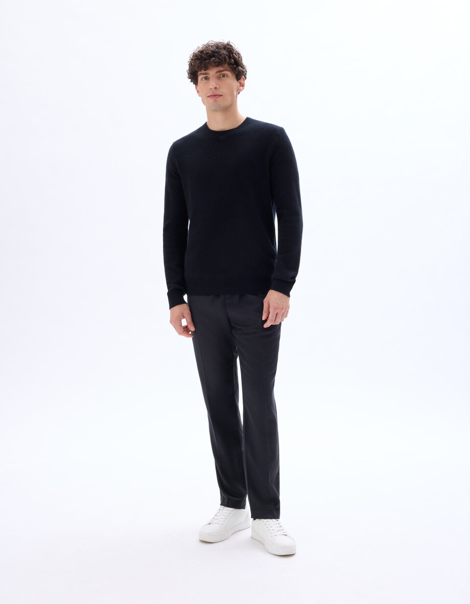 Pull Col V 100% Cachemire Noir Moonblush - Taille M, Neuf Avec étiquette