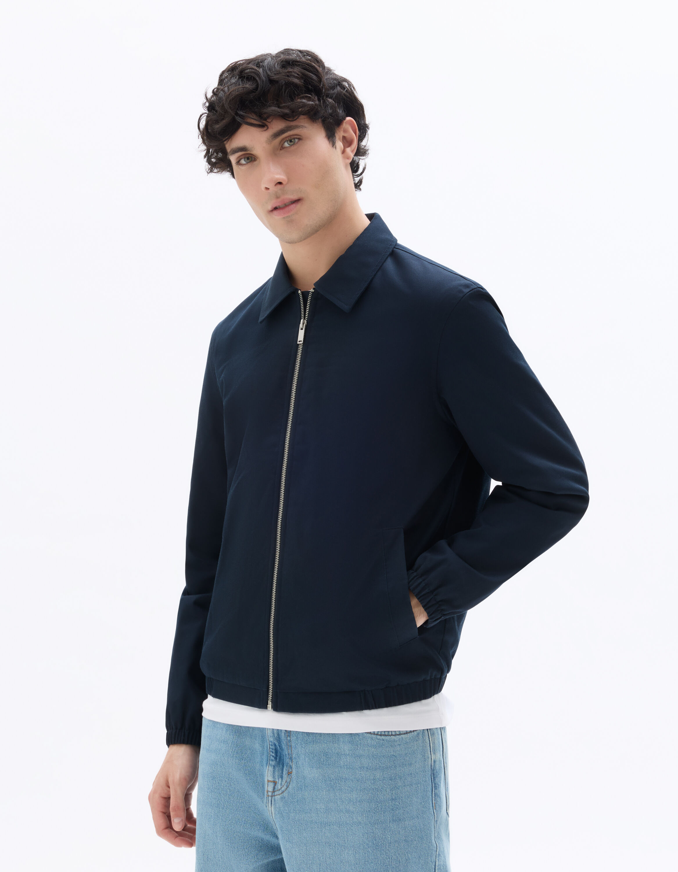 Navy Shirt Collar Jacket | celio be normal